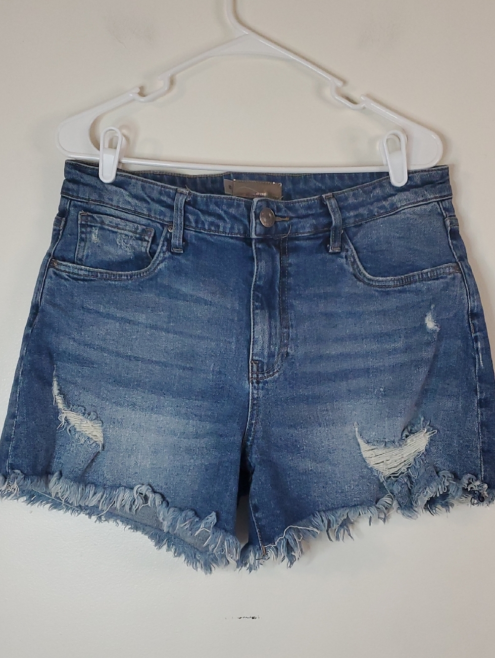 Kut from the Kloth Blue Distressed Denim Shorts